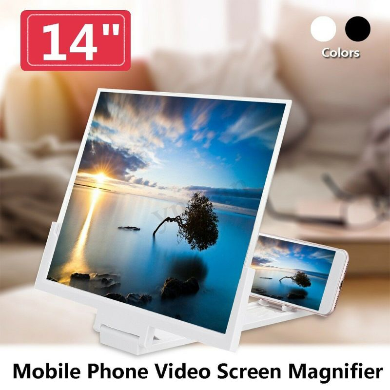 Mik 14 Inch 3D High Definition Folding Video Screen Amplifier Phone Magnifier Smart Cellphone Stand Holder Bracket