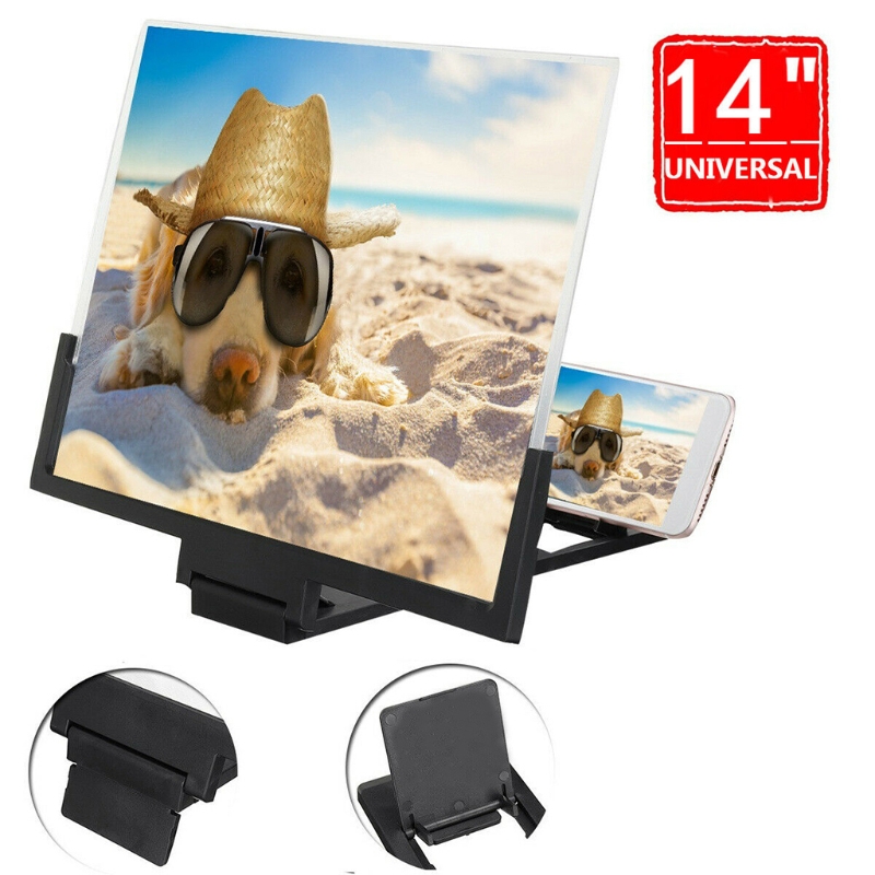 Mik 14 Inch 3D High Definition Folding Video Screen Amplifier Phone Magnifier Smart Cellphone Stand Holder Bracket