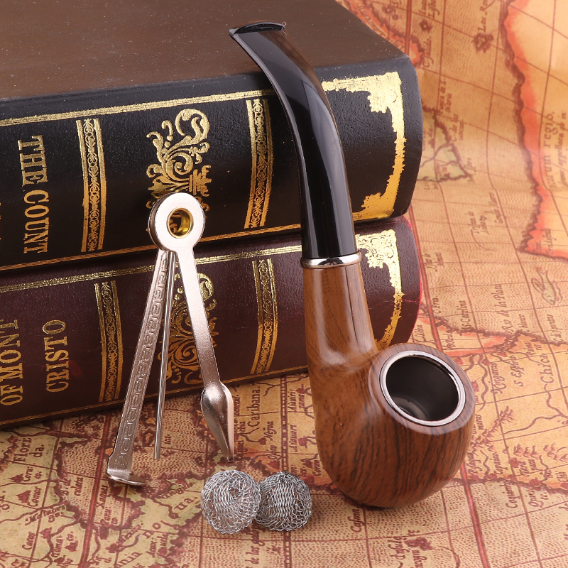 Kitchen Dining room appliances Resin Smoking Tobacco Pipe Set Classic Wooden  Herb Grinder Pipe Smoking Chimney Filter Gift for Smoke Accessories