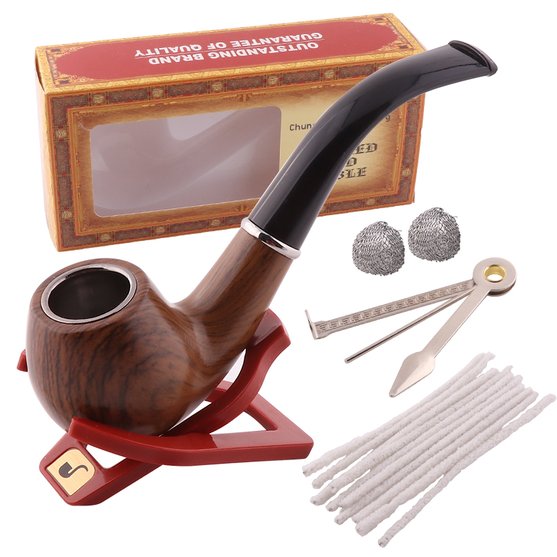 Kitchen Dining room appliances Resin Smoking Tobacco Pipe Set Classic Wooden  Herb Grinder Pipe Smoking Chimney Filter Gift for Smoke Accessories