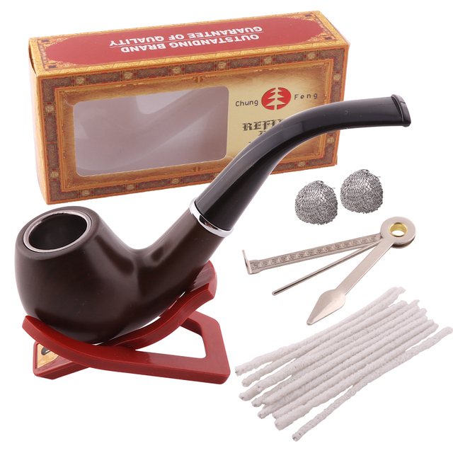 Kitchen Dining room appliances Resin Smoking Tobacco Pipe Set Classic Wooden  Herb Grinder Pipe Smoking Chimney Filter Gift for Smoke Accessories