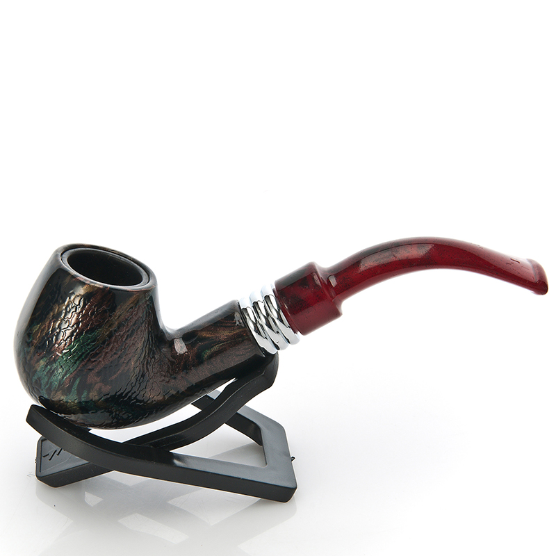 Kitchen Dining room appliances Fashion Snake Scale Resin Pipes Chimney Double Filter Wood Smoking Pipe Herb Tobacco Pipe Cigar Narguile Grinder Smoke