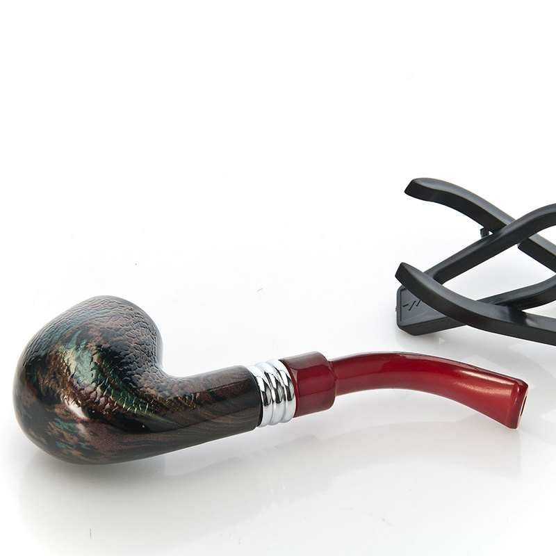 Kitchen Dining room appliances Fashion Snake Scale Resin Pipes Chimney Double Filter Wood Smoking Pipe Herb Tobacco Pipe Cigar Narguile Grinder Smoke