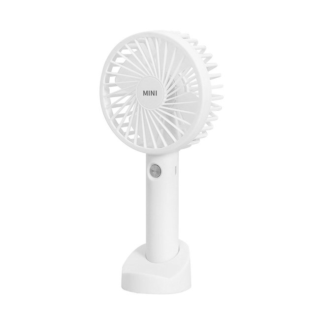 New Portable USB Rechargeable Fan Mini Handheld Air Cooling Fan Desktop Ventilation Fan With Base For Travel Outdoor Cooler