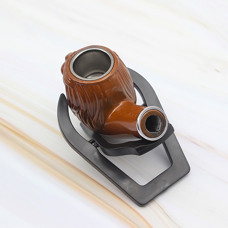 Kitchen Dining room appliances Lion Resin Pipe Chimney Double Filter Long Smoking Pipes Herb Tobacco Pipe Cigar Narguile Grinder Smoke Mouthpiece