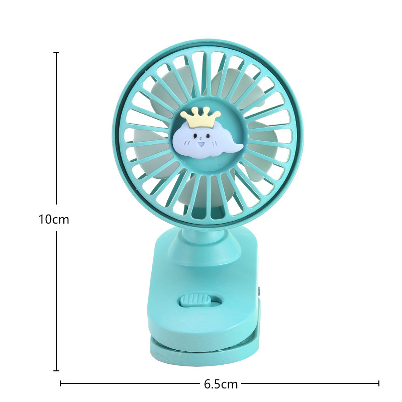 Cartoon Desktop Rechargeable Clip Mini Fan Student Dormitory Portable Clip Wall USB Mini Fan With Led Light And Control