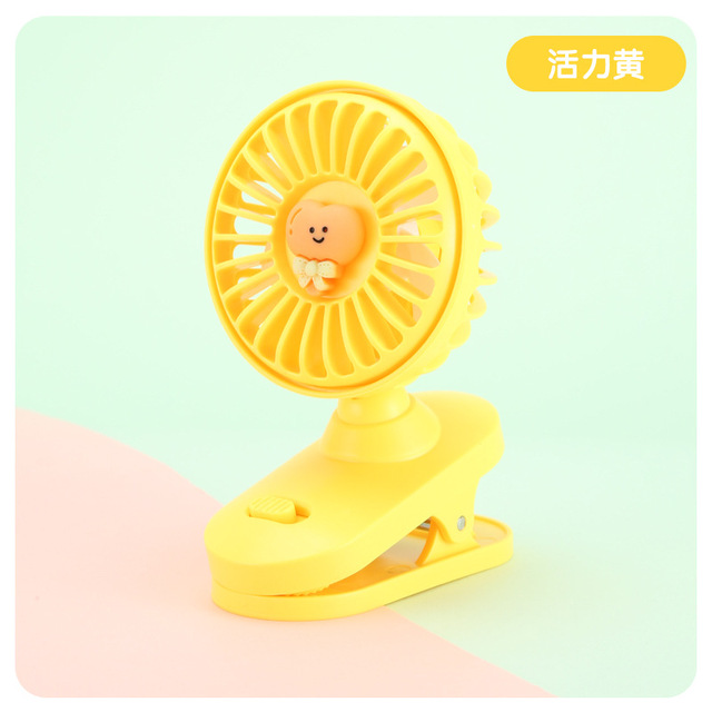 Cartoon Desktop Rechargeable Clip Mini Fan Student Dormitory Portable Clip Wall USB Mini Fan With Led Light And Control