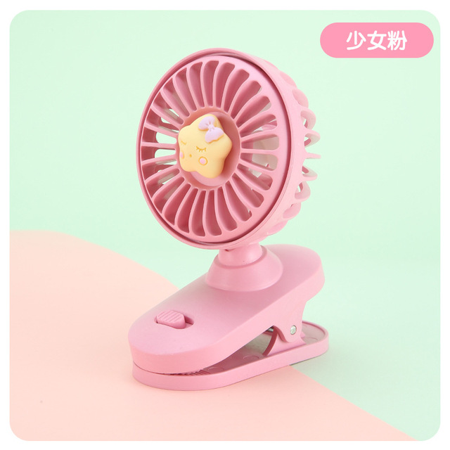 Cartoon Desktop Rechargeable Clip Mini Fan Student Dormitory Portable Clip Wall USB Mini Fan With Led Light And Control