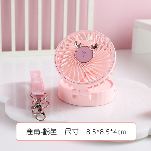 Portable Mini Fan In Student Dormitory Travel Makeup With Fill Lens Small Fan With Neck Hanging Outdoor USB Charging Fan