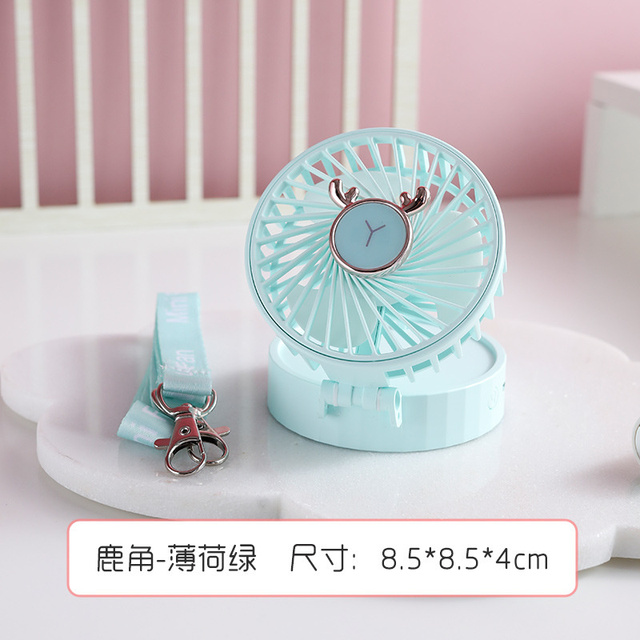 Portable Mini Fan In Student Dormitory Travel Makeup With Fill Lens Small Fan With Neck Hanging Outdoor USB Charging Fan