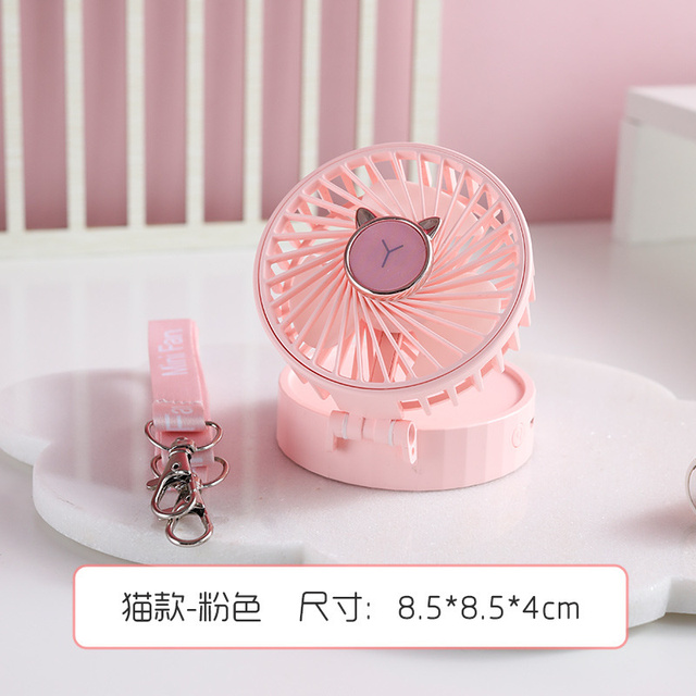 Portable Mini Fan In Student Dormitory Travel Makeup With Fill Lens Small Fan With Neck Hanging Outdoor USB Charging Fan