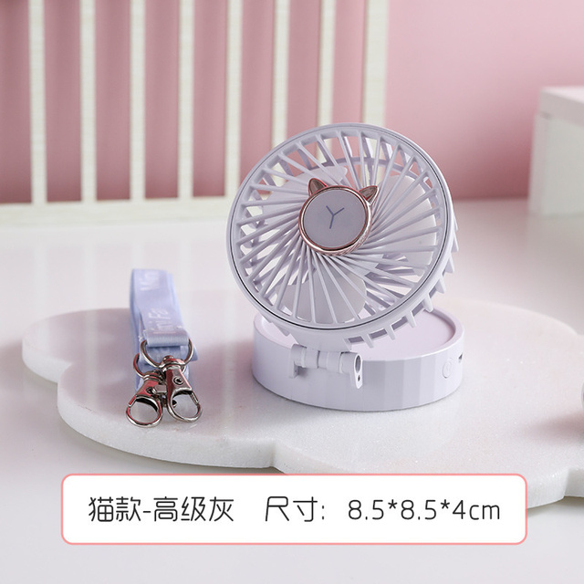 Portable Mini Fan In Student Dormitory Travel Makeup With Fill Lens Small Fan With Neck Hanging Outdoor USB Charging Fan