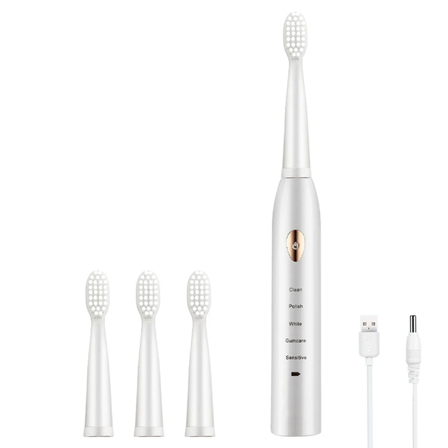USB Rechargeable Sonic Electric Toothbrush 41000 Time/Min Ultrasonic Electronic Whitening Teeth Brush 5 Mode with Travel Box