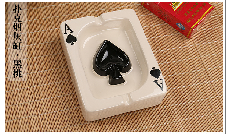 European Poker Ashtray Red Heart A Creative Porcelain Ashtray Fashion Trend Household Merchandises
