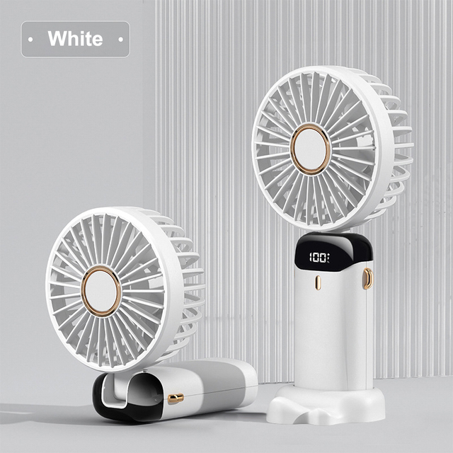 Geekroom Mini Fan Portable Fan Ventilador Handheld Fan 8 Hours Enduring Silent Foldable USB Rechargeable with Power display