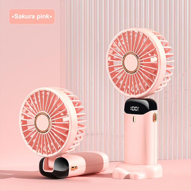 Geekroom Mini Fan Portable Fan Ventilador Handheld Fan 8 Hours Enduring Silent Foldable USB Rechargeable with Power display