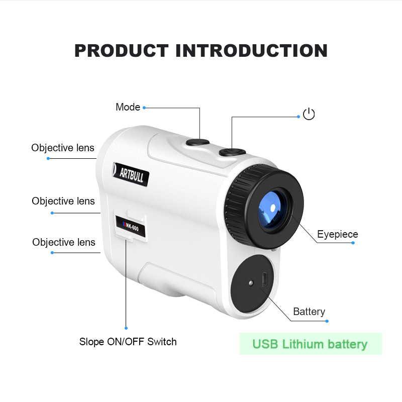 Outdoor Golf Laser rangefinder 600m telescope with Slope Flag-Lock slope pin Laser Distance meter for Hunting