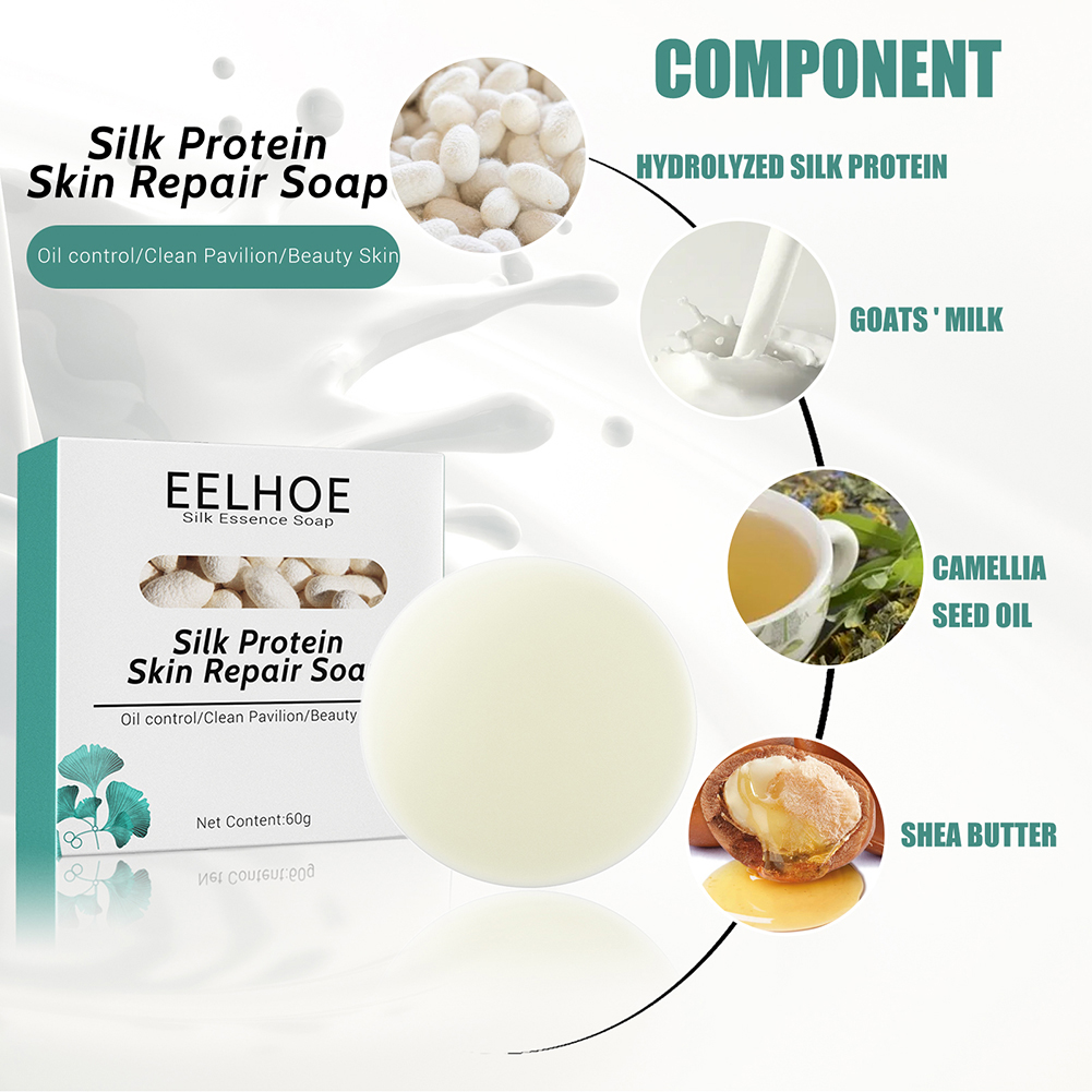 Silk Protein Mite Soap Deep Cleansing Repair Skin Oil Control Remover Makeup Moisturize Bath Use Skin Care Cleansing Acne Mites