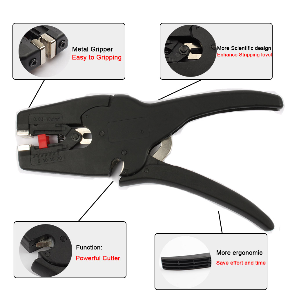 Self-Adjusting insulation pliers Wire Stripper 0.03-10mm2 Cutter Cable Scissors Wire Stripper Tool