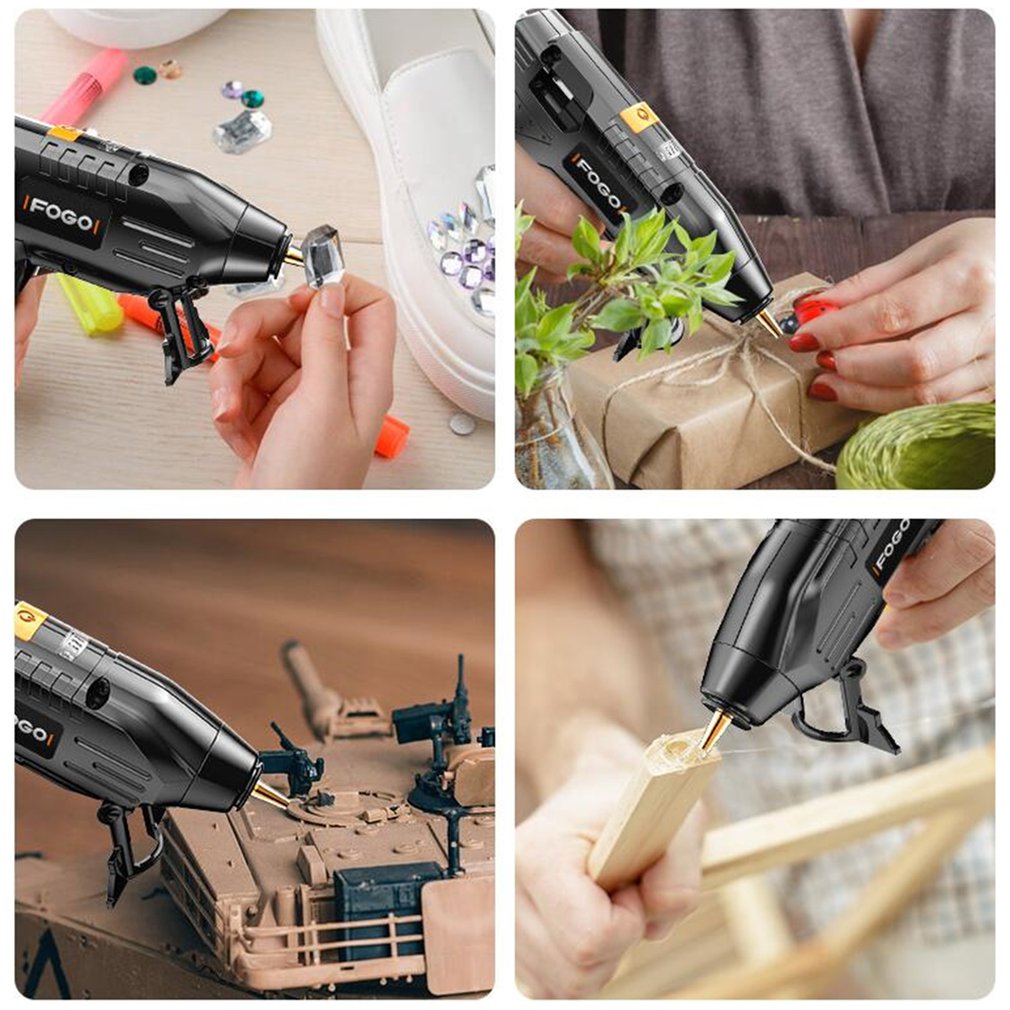 New 40W High Temp Heater Melt Hot Glue Gun DIY Household Industrial Heat Mini Glue Gun USB Recharge With 10pcs 7mm Glue Sticks