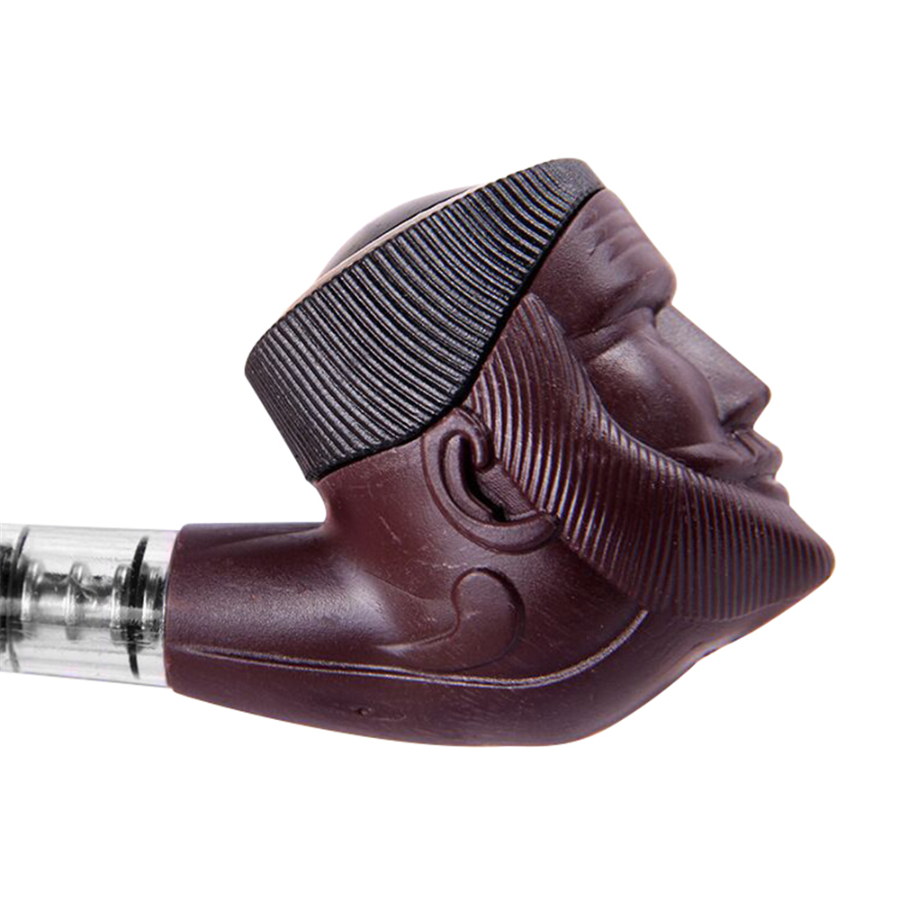 1PC Kitchen Dining room appliances Cigarette Tobacco Pipe Double Purpose Plastic Bent Pipe Engraving Face Iron Pot Cigarette Holder Filter Portable Smoking Pipe