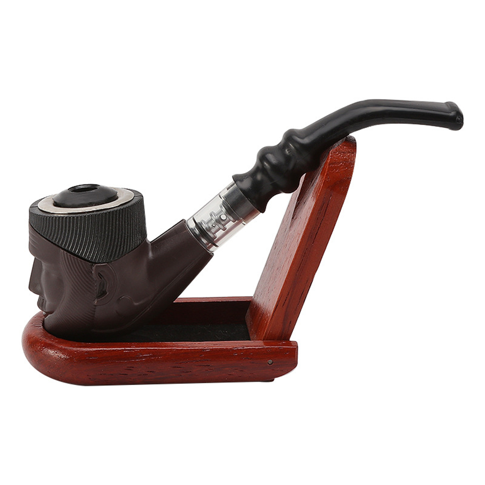 1PC Kitchen Dining room appliances Cigarette Tobacco Pipe Double Purpose Plastic Bent Pipe Engraving Face Iron Pot Cigarette Holder Filter Portable Smoking Pipe