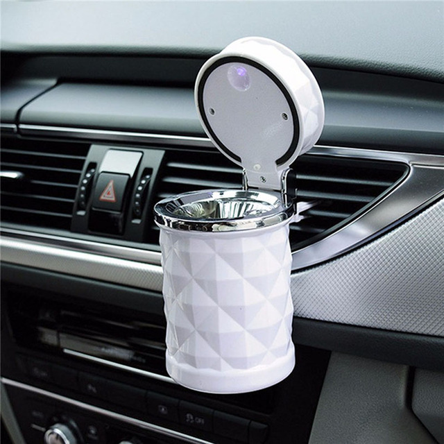 Car Accessories Portable LED Light Car Ashtray Universal Cigarette Cylinder Holder Car Styling