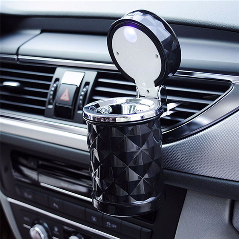 Car Accessories Portable LED Light Car Ashtray Universal Cigarette Cylinder Holder Car Styling