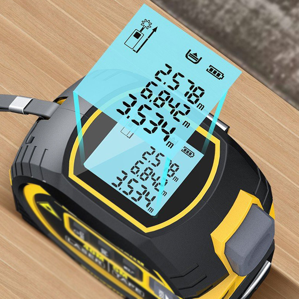 40m 3 In1 Laser Rangefinder With 5m Tape Measure Ruler LCD Display with Backlight Laser Distance Meter Building Measurement Device