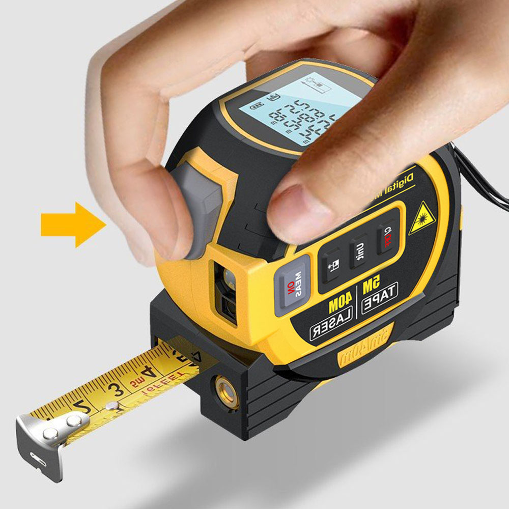 40m 3 In1 Laser Rangefinder With 5m Tape Measure Ruler LCD Display with Backlight Laser Distance Meter Building Measurement Device