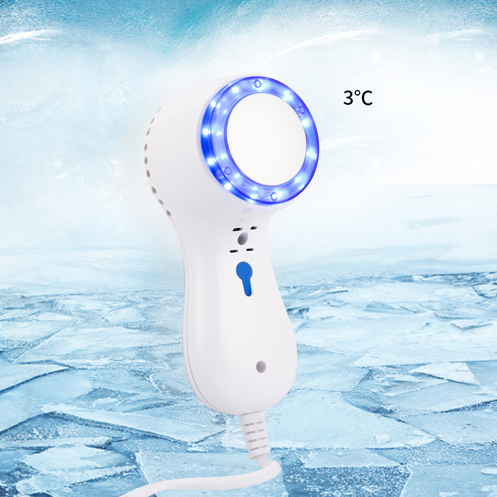 Blue Light Cold Hammer Face Cryotherapy Ice Healing Beauty Machine Wrinkle Removal Skin Tightening Device Shrink Pores Anti Acne