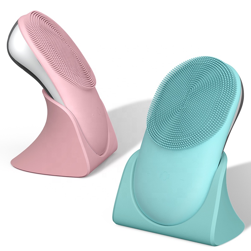 Silicone Sonic Face Scrubber Brush Skin Care Ultrasonic Cleaner Waterproof Face Cleansing Brush Remove Blackhead Beauty Massager
