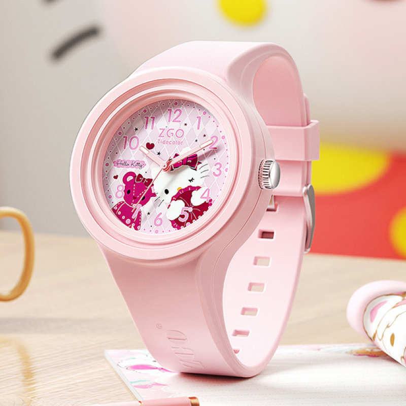 HelloKitty Silicone Women Watches Simple Sport Luminous Quartz Wristwatches Children Clock