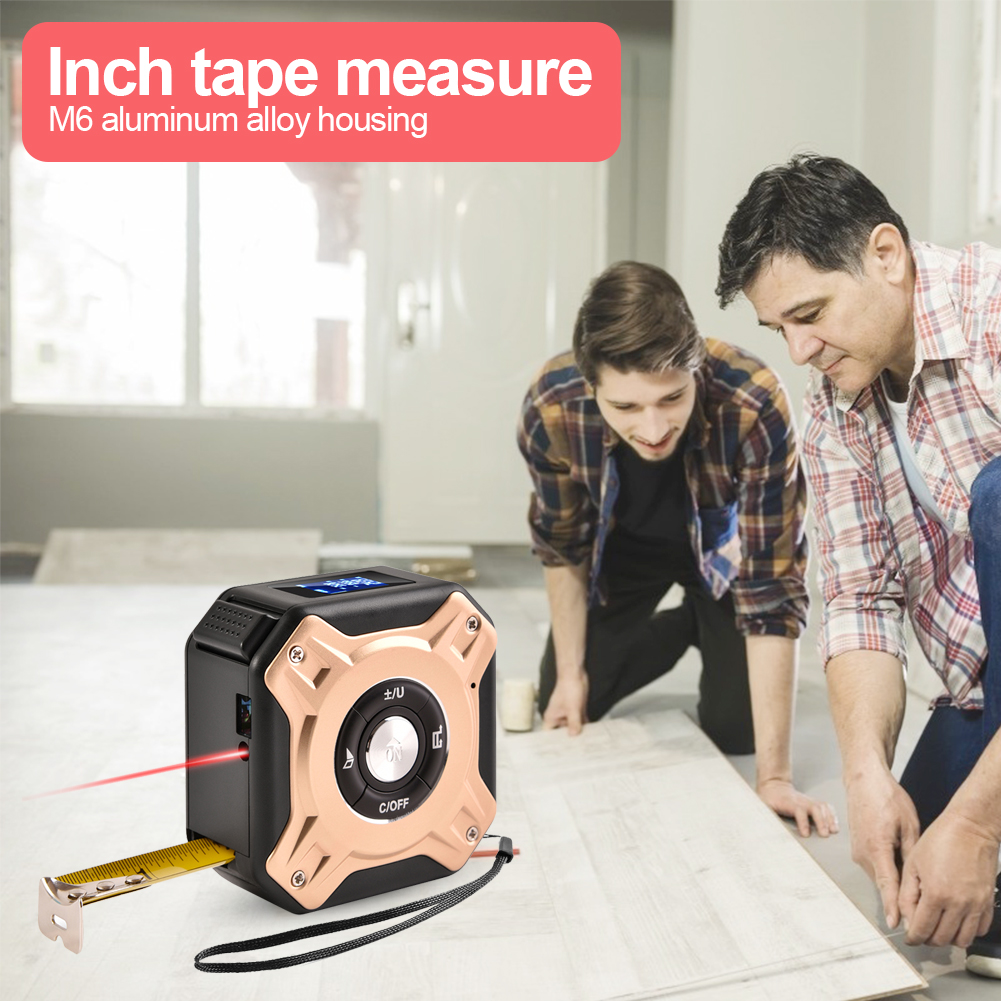 NEW RELEASED Laser Tape 2 in 1 Rangefinder Measure Aluminium Alloy Shell Inch Ruler Retractable Distance Meter Rang
