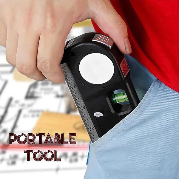 Laser Ranging Tape Portable Laser Distance Meter Laser Rangefinder With 3 Types Level Bubble Light 8FT Laser Tape Measure Tool