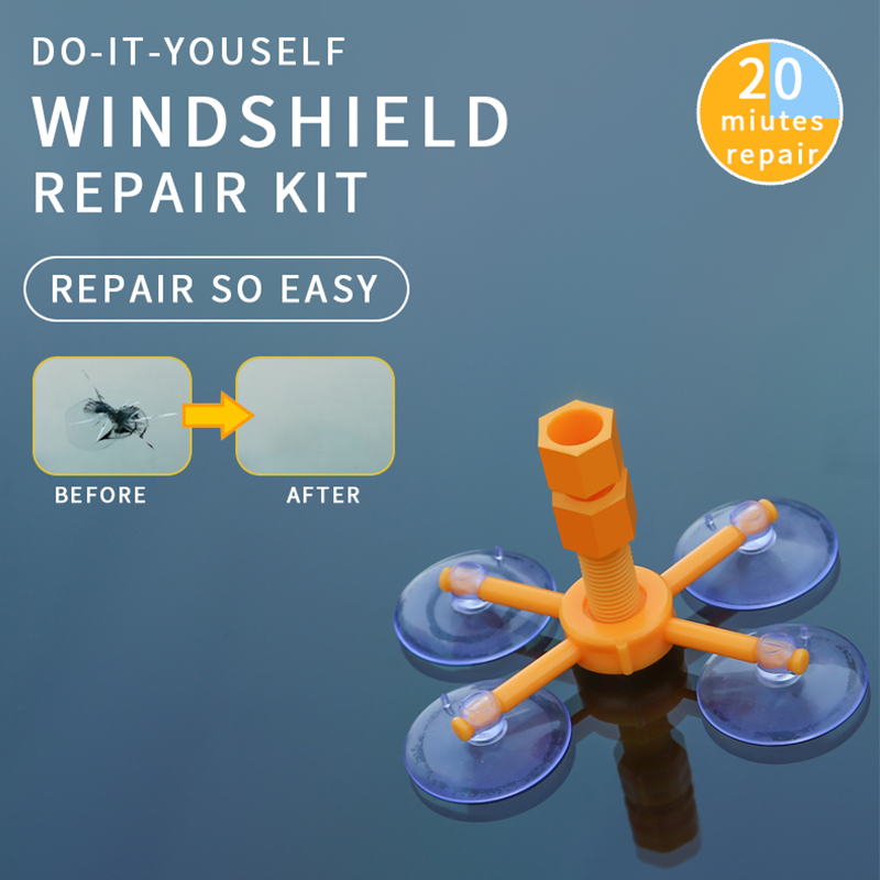 Car Windshield Repair Kit Quick Fix Car Cracked Glass Windscreen Repair Tool Kit Resin Sealer DIY Auto Window Screen Polishing