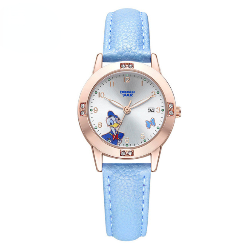 Disney Minnie Student Watch Donald Duck Children's Quartz Watch Girl Cartoon Pattern Watch Fashionable Exquisite and Cute