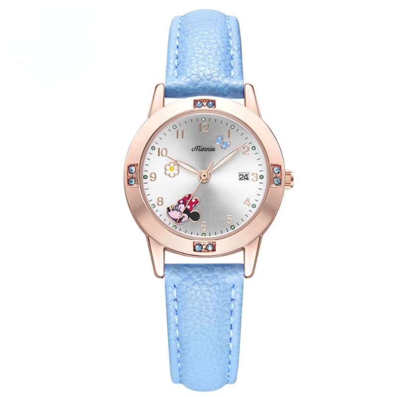 Disney Minnie Student Watch Donald Duck Children's Quartz Watch Girl Cartoon Pattern Watch Fashionable Exquisite and Cute