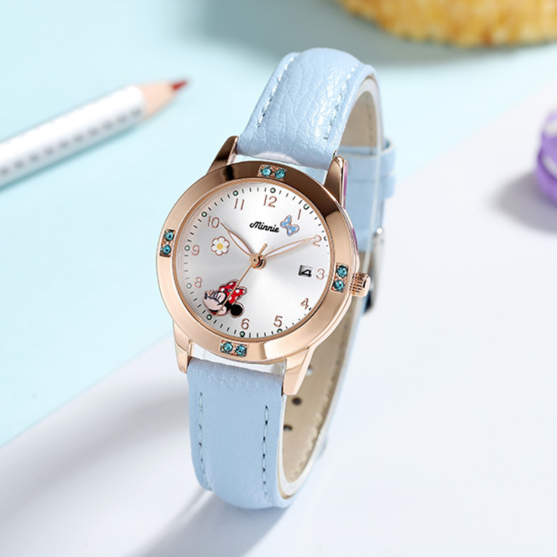 Disney Minnie Student Watch Donald Duck Children's Quartz Watch Girl Cartoon Pattern Watch Fashionable Exquisite and Cute