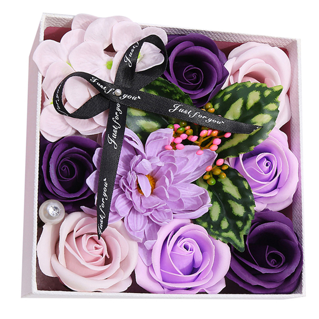 1box Soap Rose Carnation Sun Flowers Gift Box Xmas Birthday Valentine Wedding Gifts Bruiloft Gunsten Valentijnsdag Moeder dag