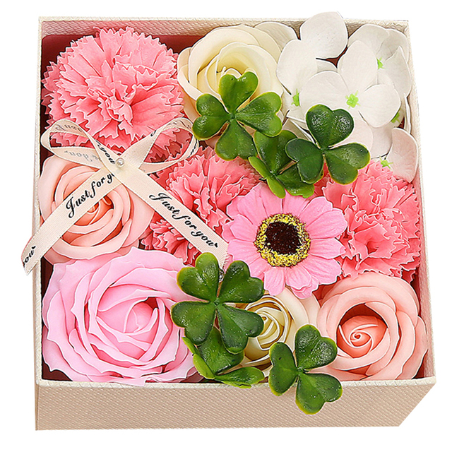1box Soap Rose Carnation Sun Flowers Gift Box Xmas Birthday Valentine Wedding Gifts Bruiloft Gunsten Valentijnsdag Moeder dag