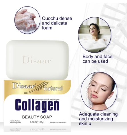 100g Collagen Handmade Soap Face Cleanser Nourishing Deep Cleaning Skin Care Whitening Anti-wrinkle Anti-aging