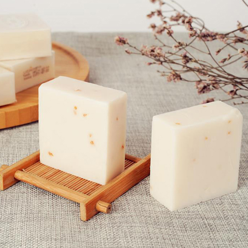 1PCS Moisturizing Bleaching Rice Milk Soap Collagen Vitamin Skin Whitening Acne Pore Removal Handmade Rice Milk Soap