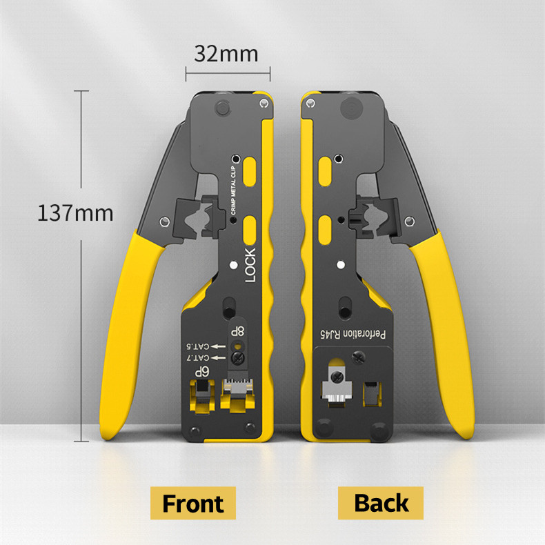 Cat5 Cat6 Cat7 CAT8 Cable Crimper All In One Rj45 Pliers Crimper Tools  RJ12 Cat5E Cat6 8P8C Cable Stripper Pressing Clamp