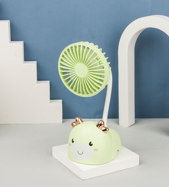 Cartoon Mini Table Fans Mute Student Portable Desktop Mini Fan USB Macarone Rechargeable Desk Electric Fan