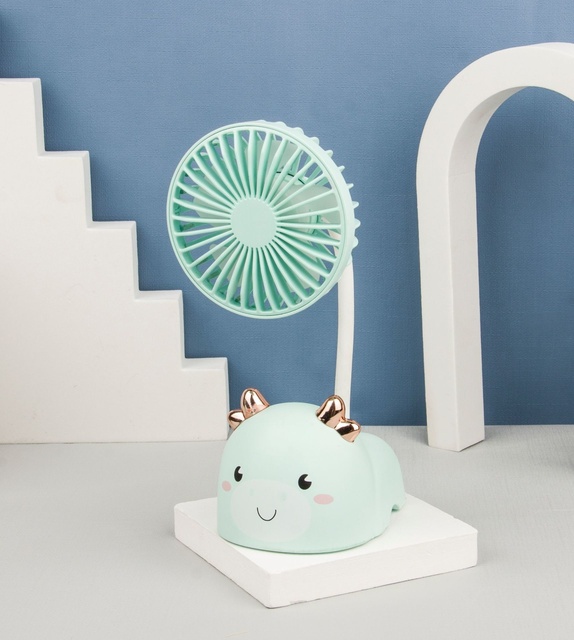 Cartoon Mini Table Fans Mute Student Portable Desktop Mini Fan USB Macarone Rechargeable Desk Electric Fan