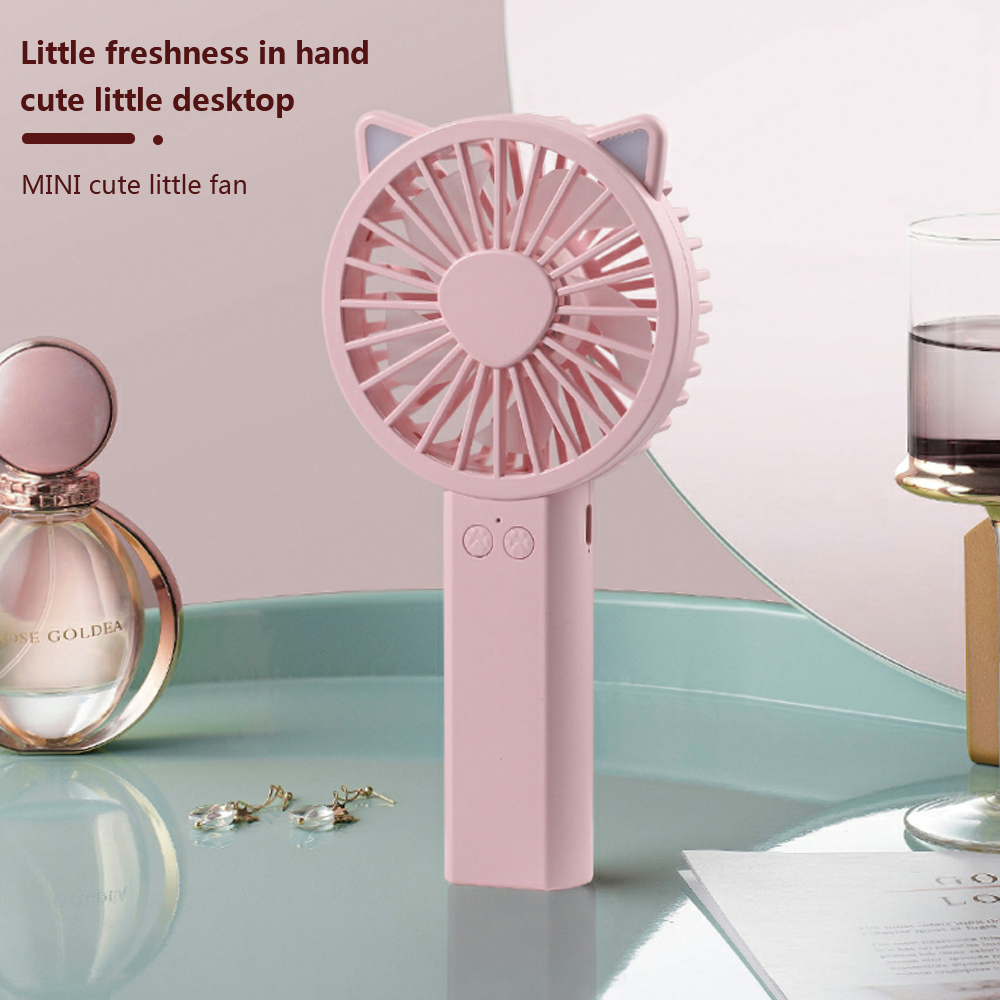 USB Rechargeable Mini Handheld Fan Outdoor Mini Creative Desktop Office Mute Charging Portable Handheld Fan Cooling Fans