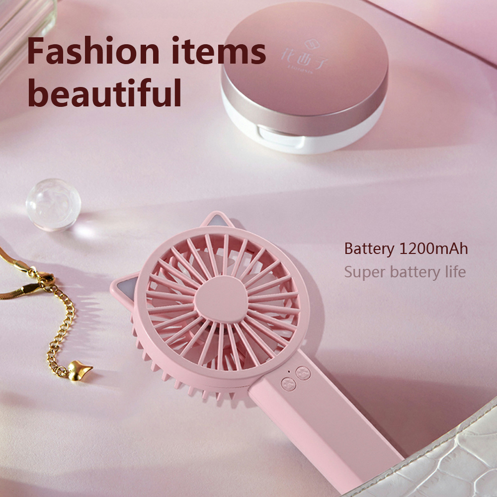 USB Rechargeable Mini Handheld Fan Outdoor Mini Creative Desktop Office Mute Charging Portable Handheld Fan Cooling Fans