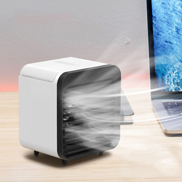 Portable Mini Air Conditioner Desktop Fan 5000mAh USB Rechargeable Air Cooler Table Cooling Mist Fan Humidifier Office