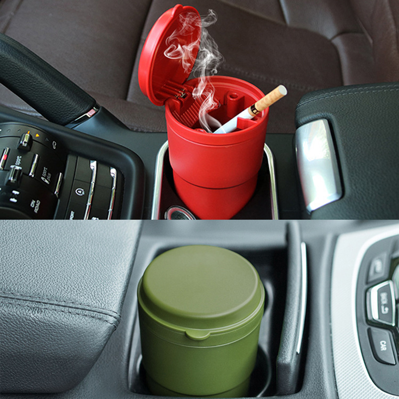 Car Portable Ashtray Cigarette Cup Car Bucket Smoke Ash Tray Holder Case for Car Home Smoking Accessories Candy Color